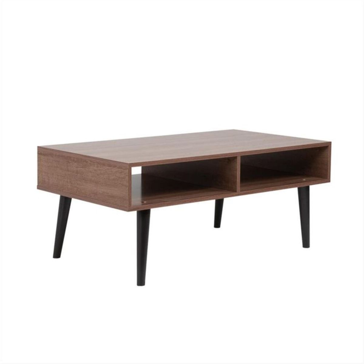 TU MESITA - Mesa De Centro Con 2 Compartimientos Abiertos Nilo Café