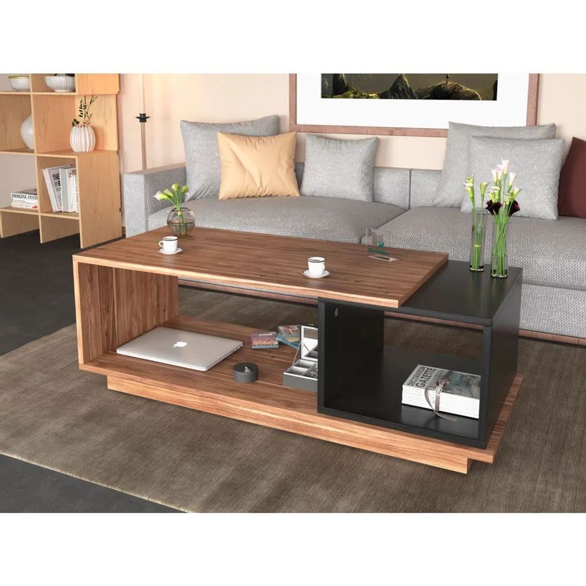 TU MESITA - Mesa de Centro Moderna Tata Melamina MarrónWengue TU MESITA