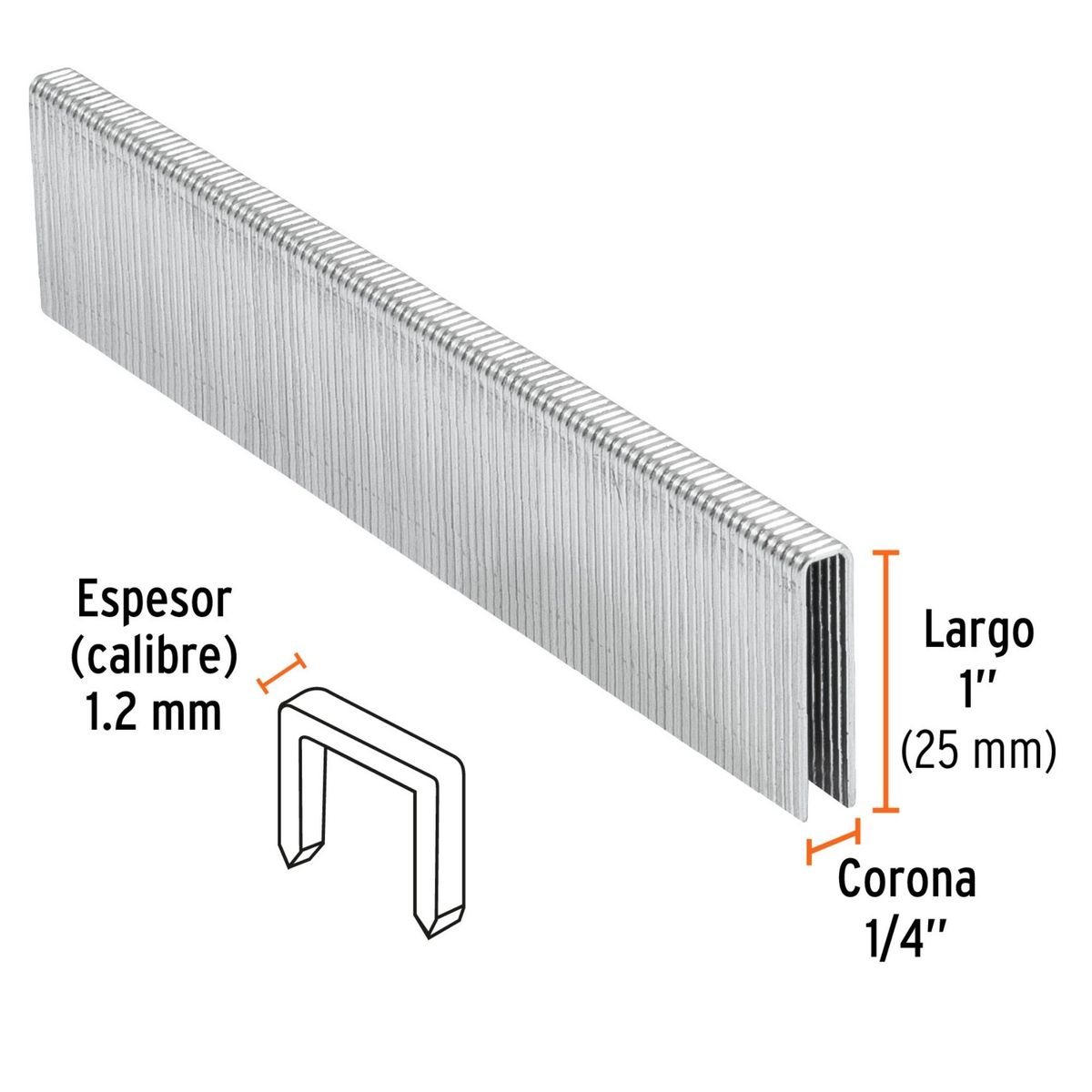 TRUPER - GRAPAS PARA ENGRAPADOR NEUMATICO calibre 18, 25mm, 5000 UNIDADES