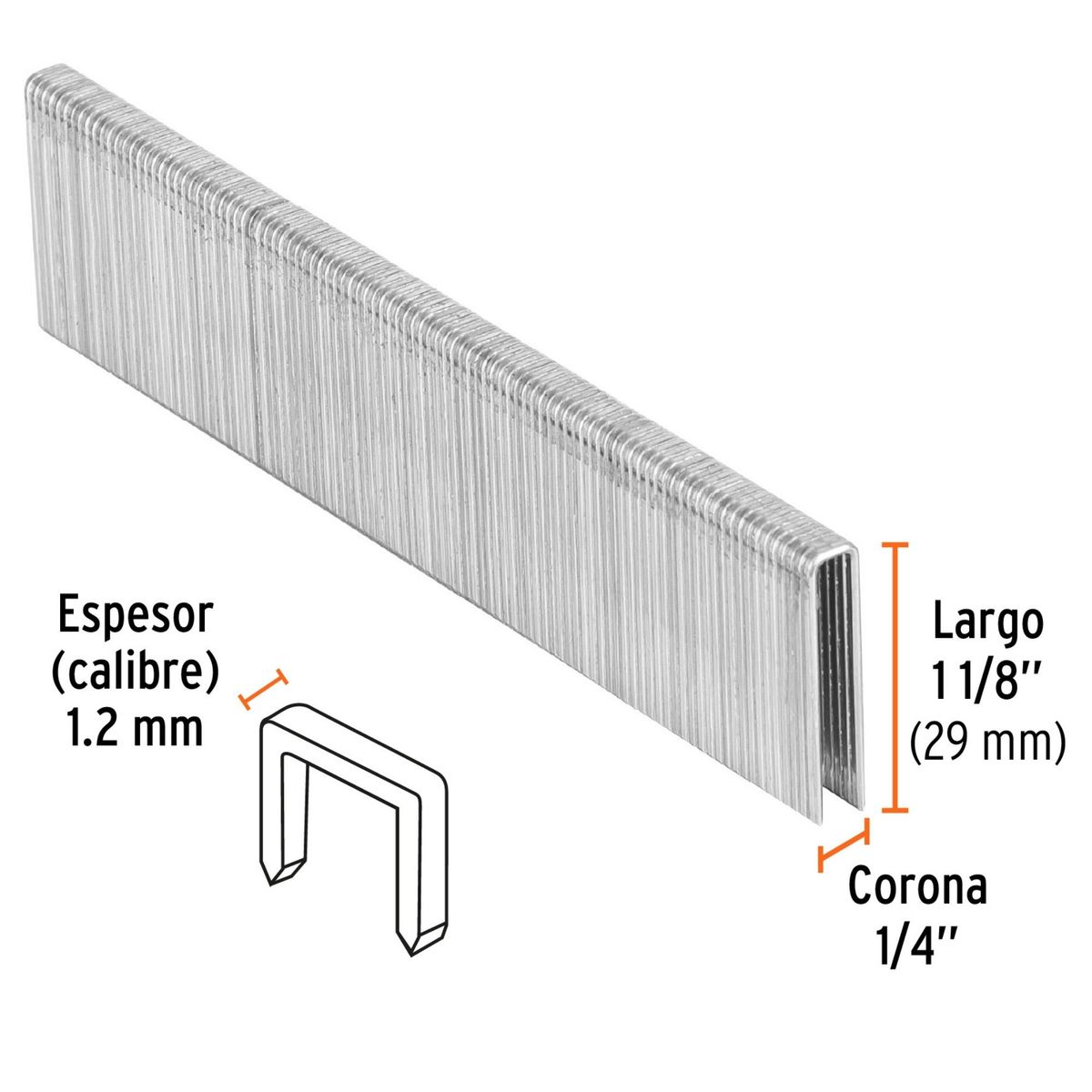 TRUPER - GRAPAS PARA ENGRAPADOR NEUMATICO calibre 18, 28mm, 5000 UNIDADES