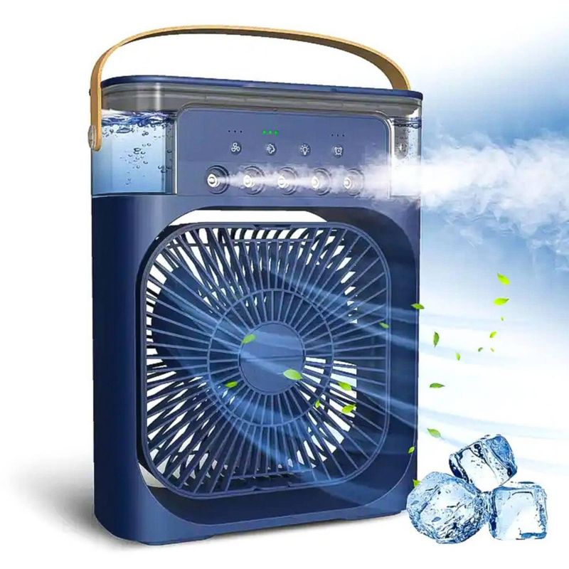 GENERICO - Ventilador de aire acondicionado pulverizador con luz LED - Azul