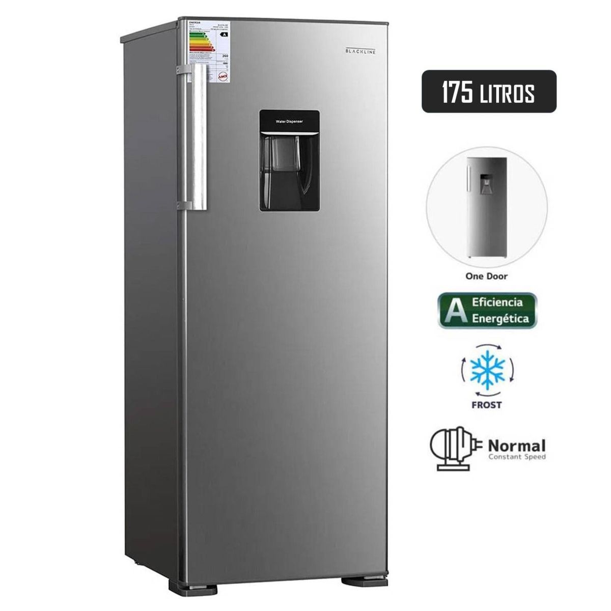 BLACKLINE - Refrigeradora Blackline 175L Frost 1PD - Inox