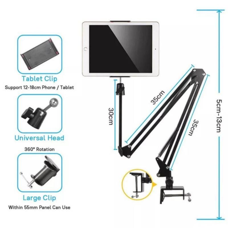 GENERICO - Soporte de Celular Tablet Hasta 10 para Escritorio Cama Plegable 360°