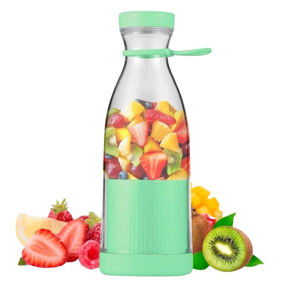 INSPIRA - Botella Licuadora Portátil Recargable USB Verde 420 ml