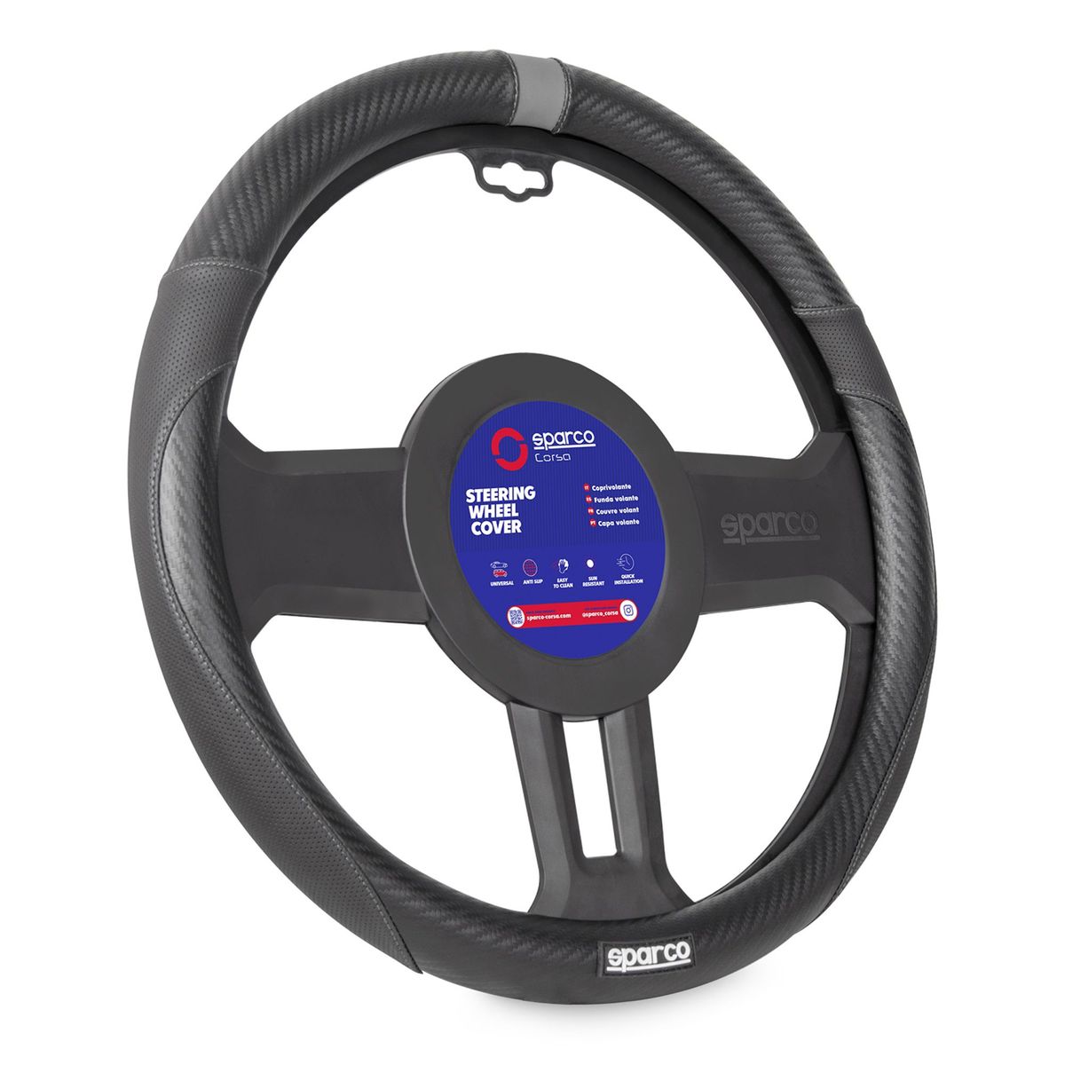 SPARCO - Forro De Timon Funda Cubre Volante Fibra de Carbono Sparco