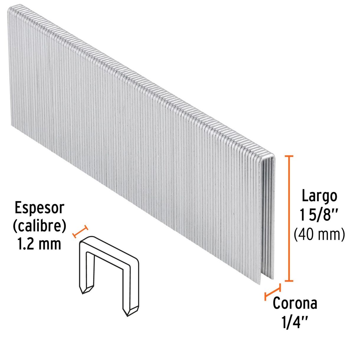 TRUPER - GRAPAS PARA ENGRAPADOR NEUMATICO calibre 18, 40mm, 5000 UNIDADES