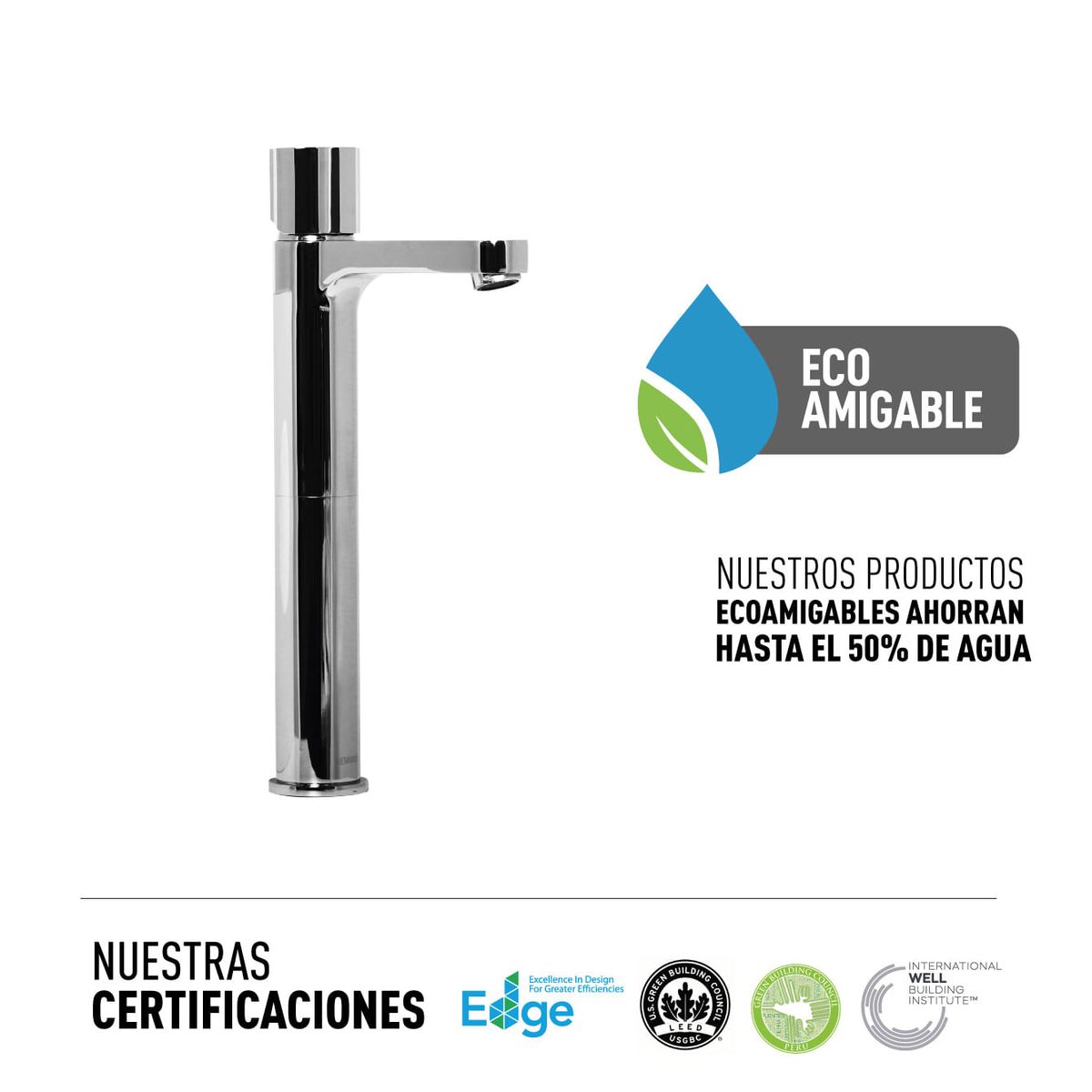 VAINSA - Grifería Monocomando lavatorio alta Chaska Vainsa