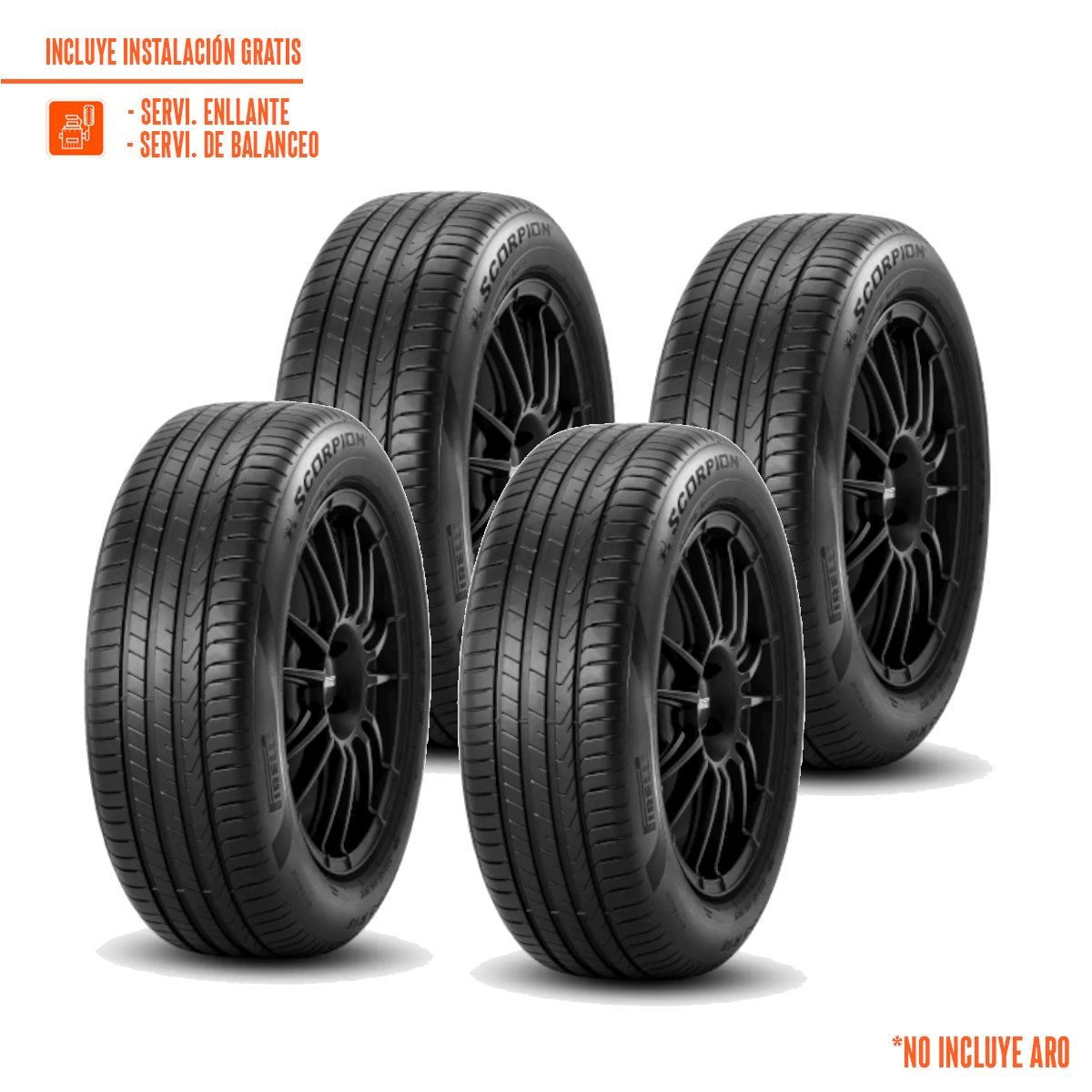 PIRELLI - Pack de 4 Llantas 225/60R18 PIRELLI SCORPION 104H
