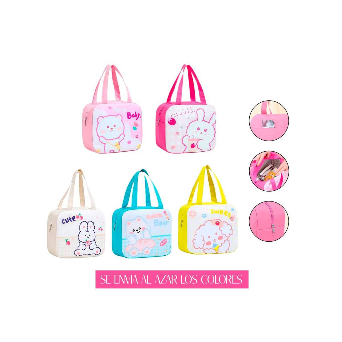 GENERICO - Lonchera Infantil Térmica con Cierre Kawaii - Niña