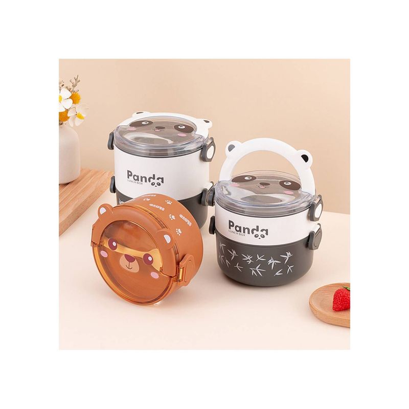 GENERICO - Taper fiambrera portátil contenedor de alimentos osito 2 niveles