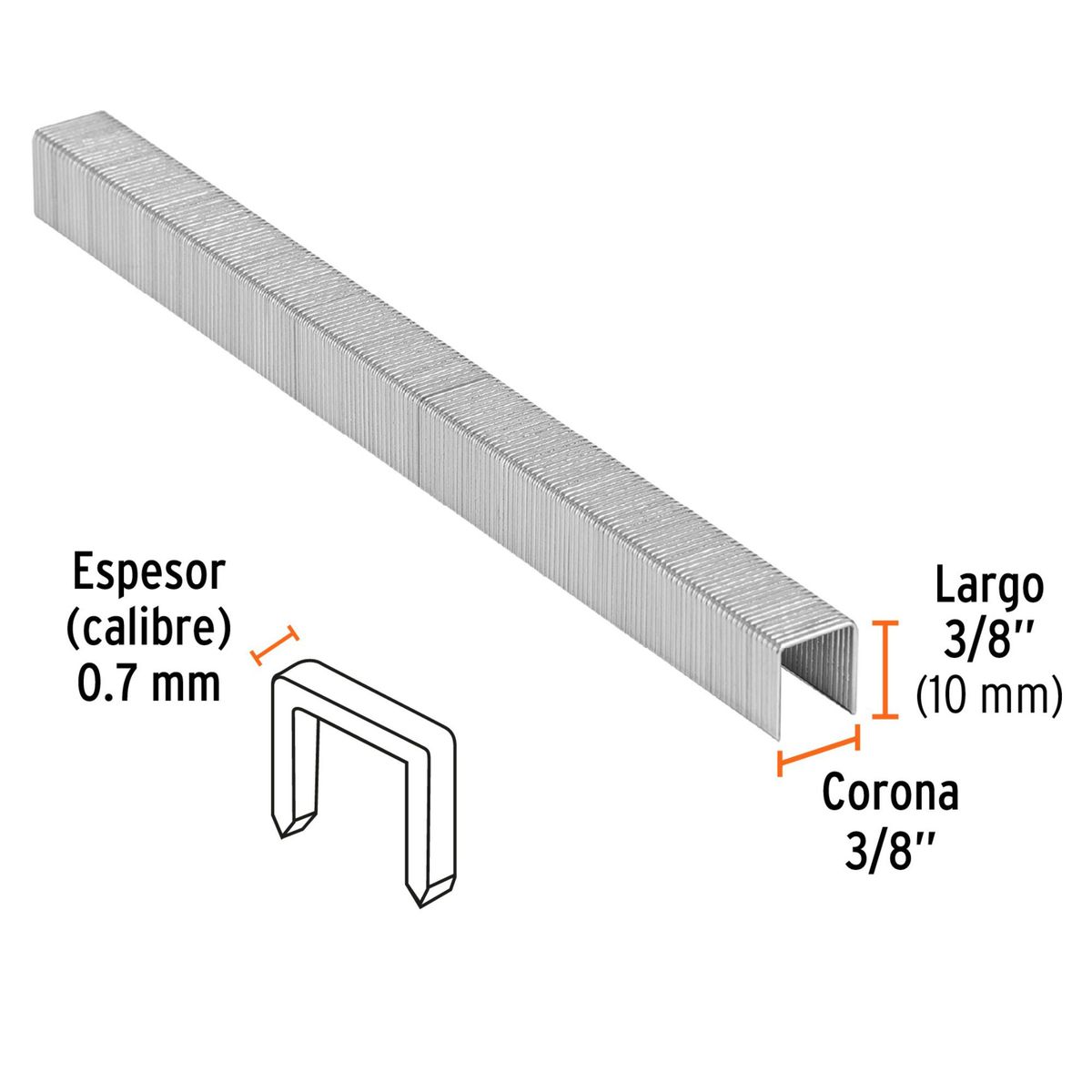 TRUPER - GRAPAS corona 3/8" calibre 22, 10mm, 5000 UNIDADES TRUPER