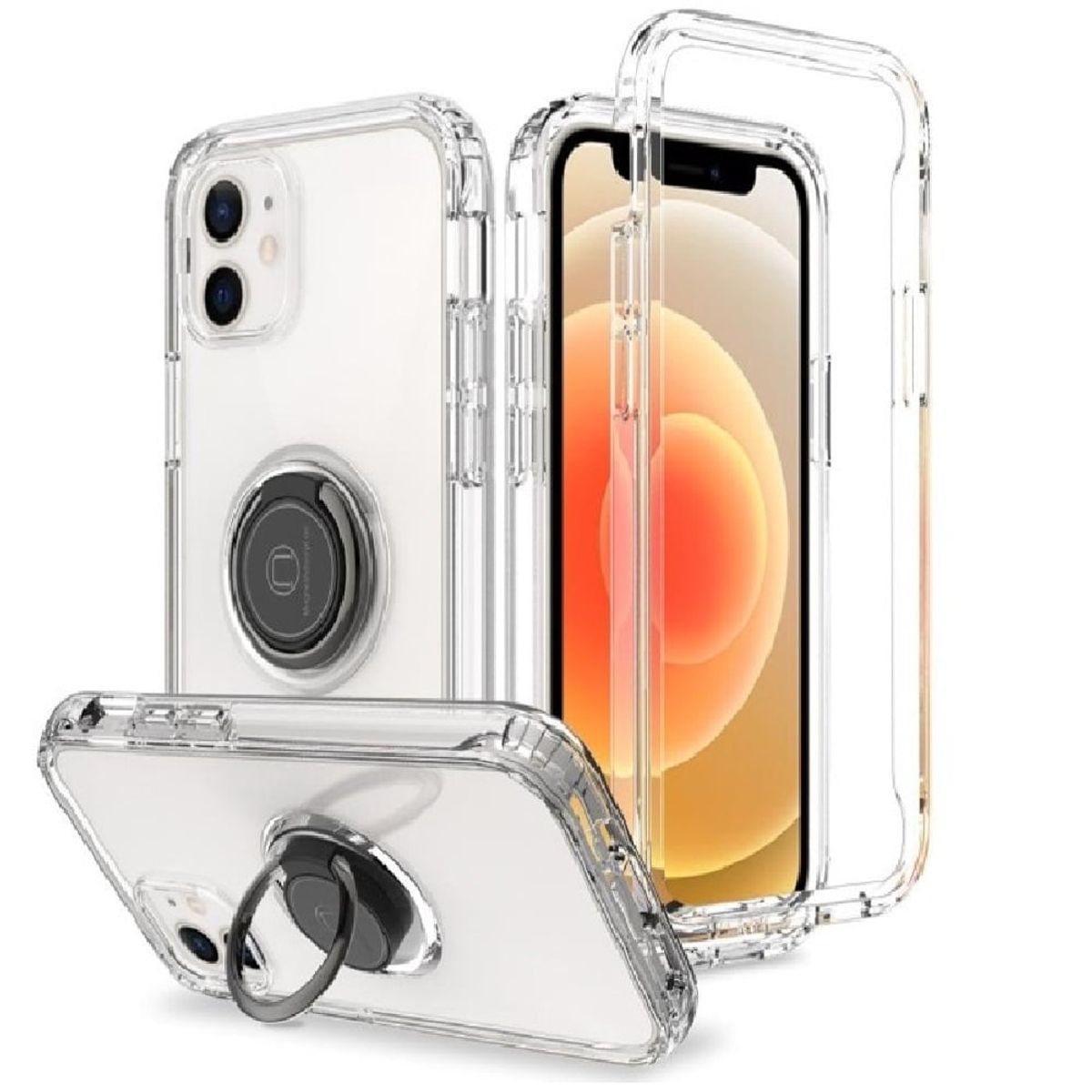 GENERICO - Funda Case para iPhone 7 Space Ring Antishock Transparente Antigolpe