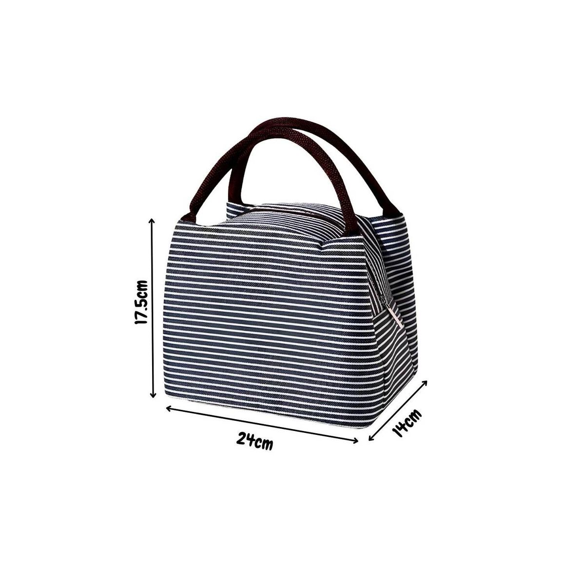 GENERICO - Lonchera Térmica Fiambrera Portátil Impermeable Rayas