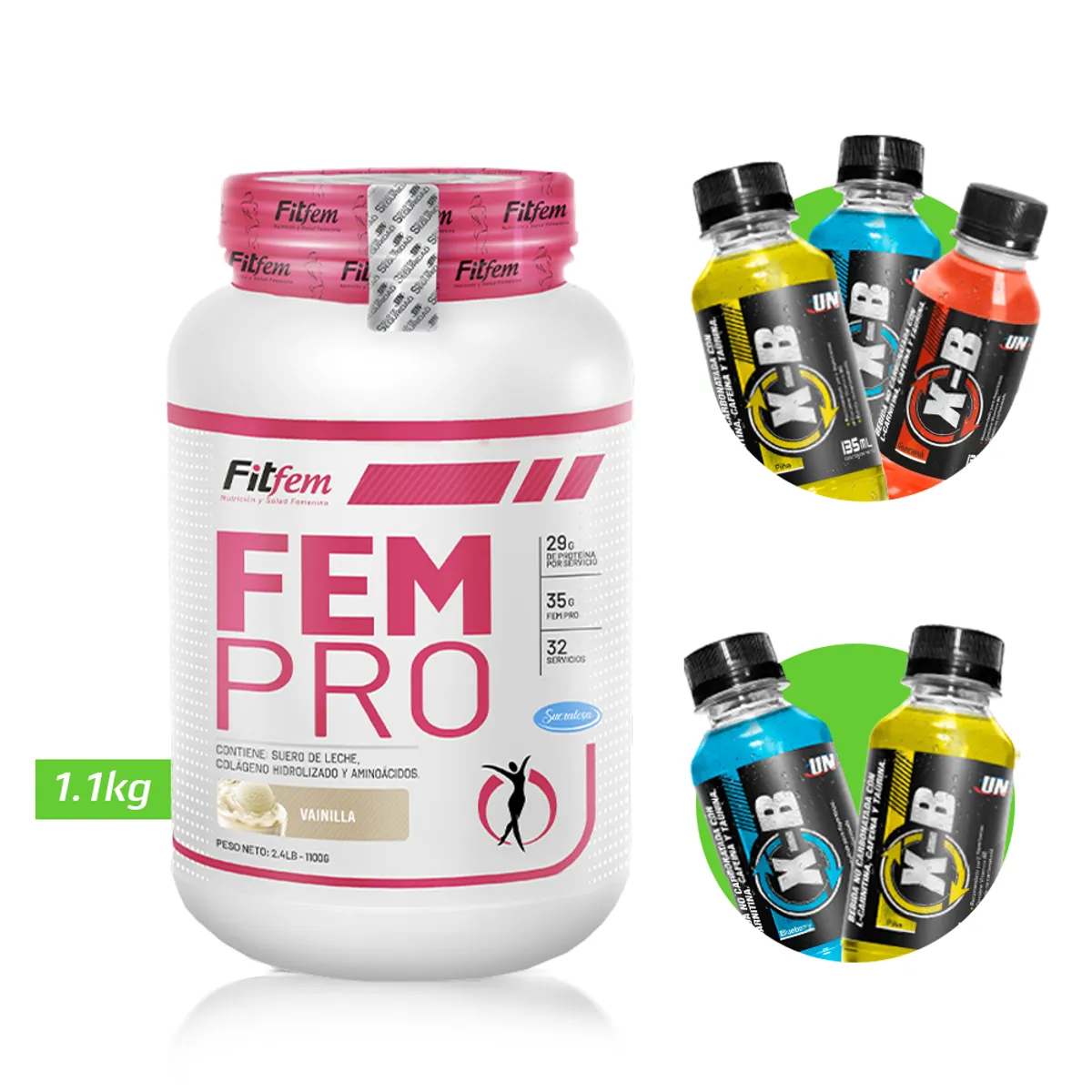 FITFEM - FEM PRO 1KG VAINILLA PROTEÍNA FITFEM CON REGALOS