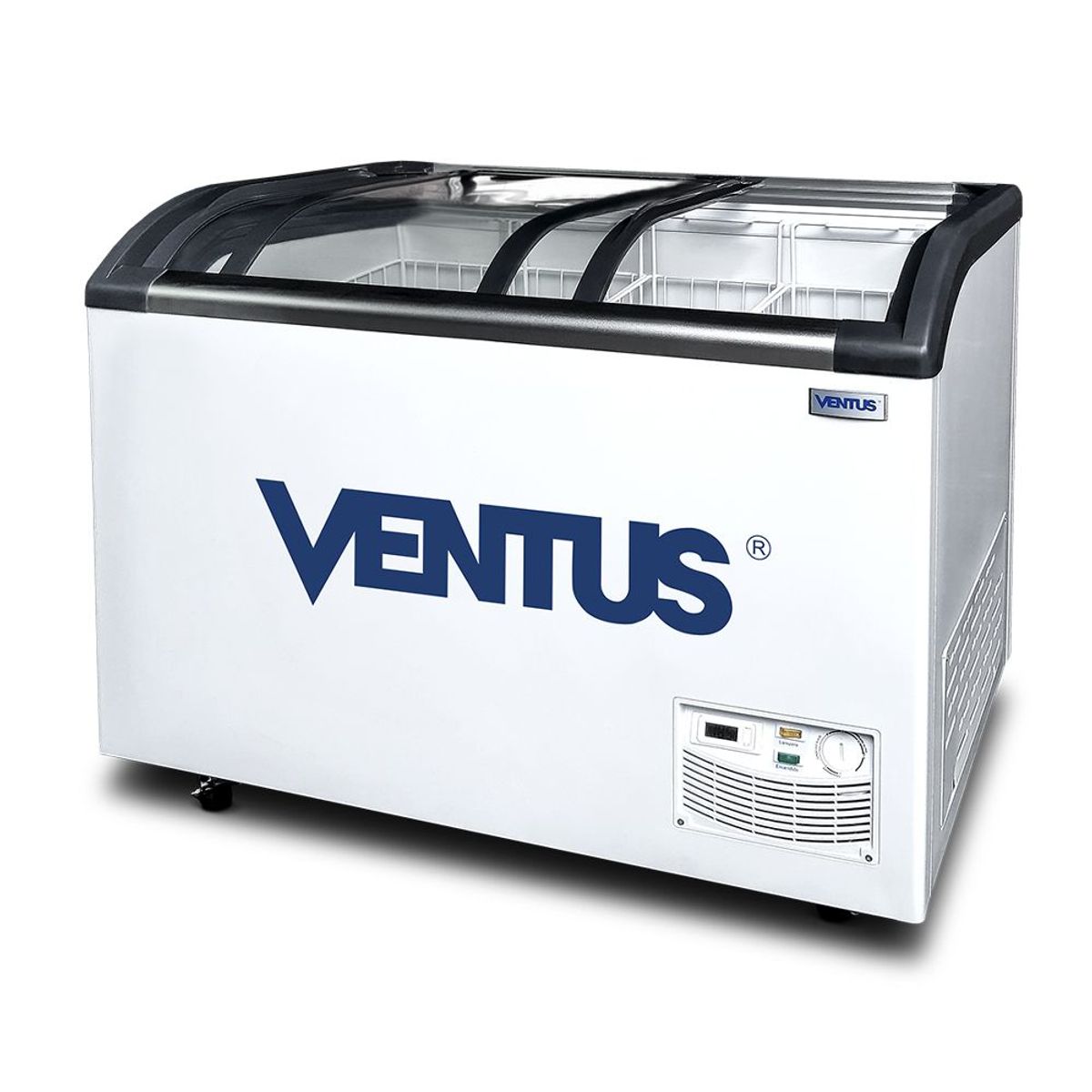 VENTUS - Congeladora Tapa De Vidrio Curva Blanco de 320L CTV-320Q VENTUS