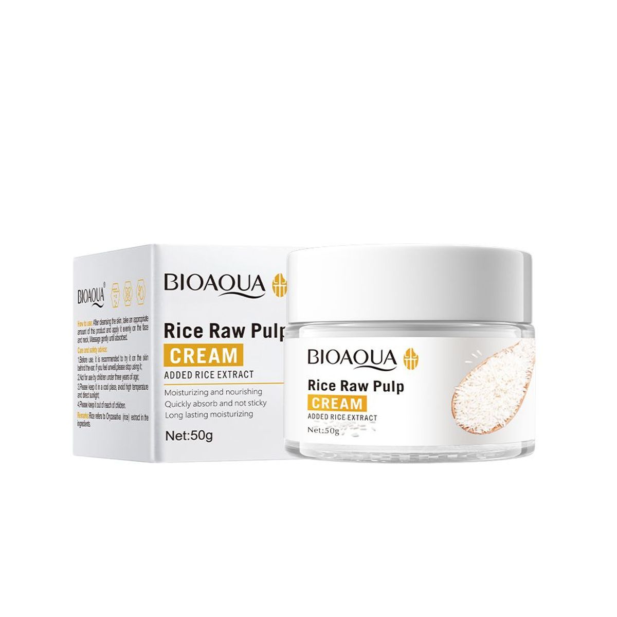 BIOAQUA - Crema Facial Aclaradora Bioaqua Rice Raw Pulp 50 Gr