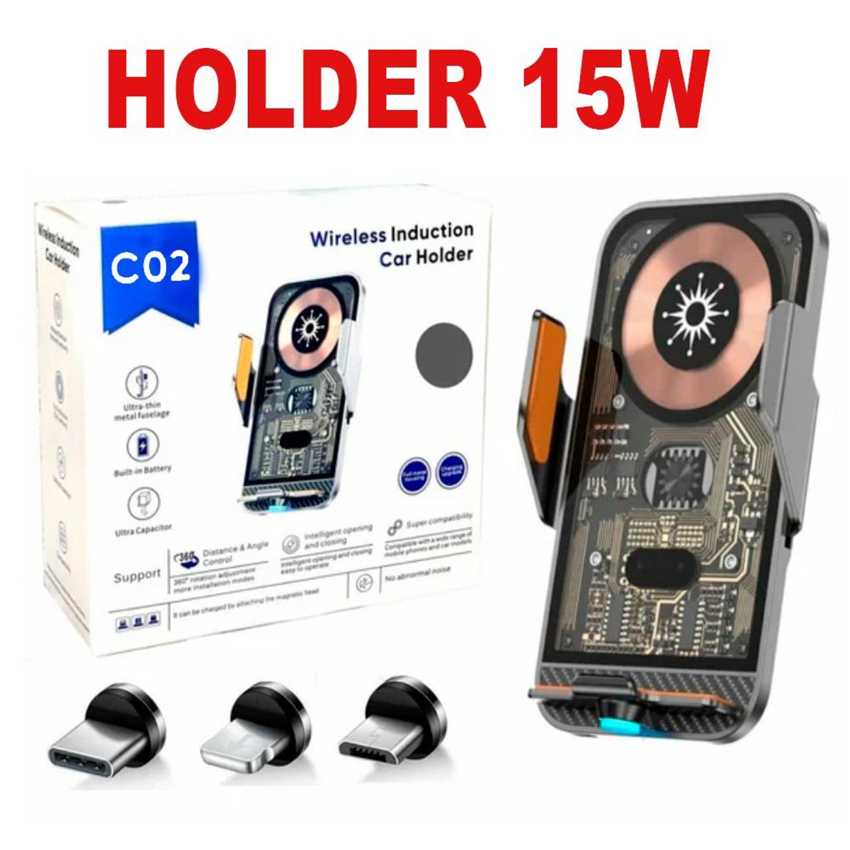 GENERICO - Holder Cargador Soporte Ajustable De Telefono Celular para Auto Carro