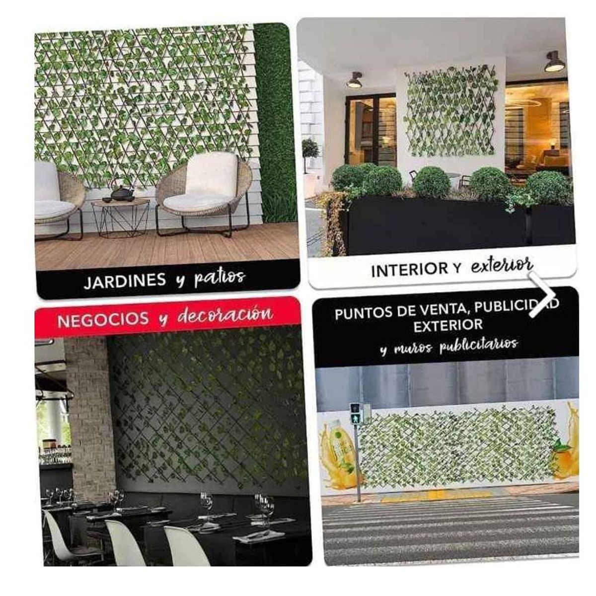 GENERICO - Rejilla de Hojas extensible retractil grass artificial pasto jardín