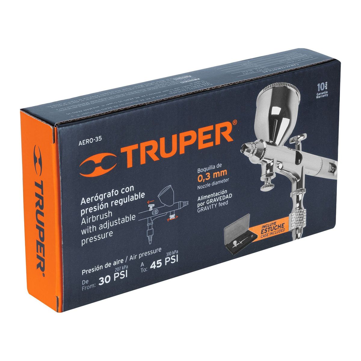 TRUPER - Pistola aerográfica de gravedad con vaso fijo Truper