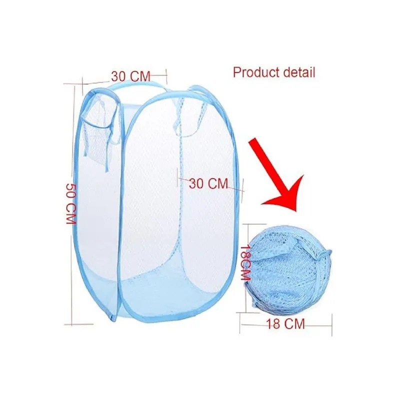 GENERICO - CANASTA CESTA PLEGABLE INFANTIL PARA ROPA SUCIA CELESTE