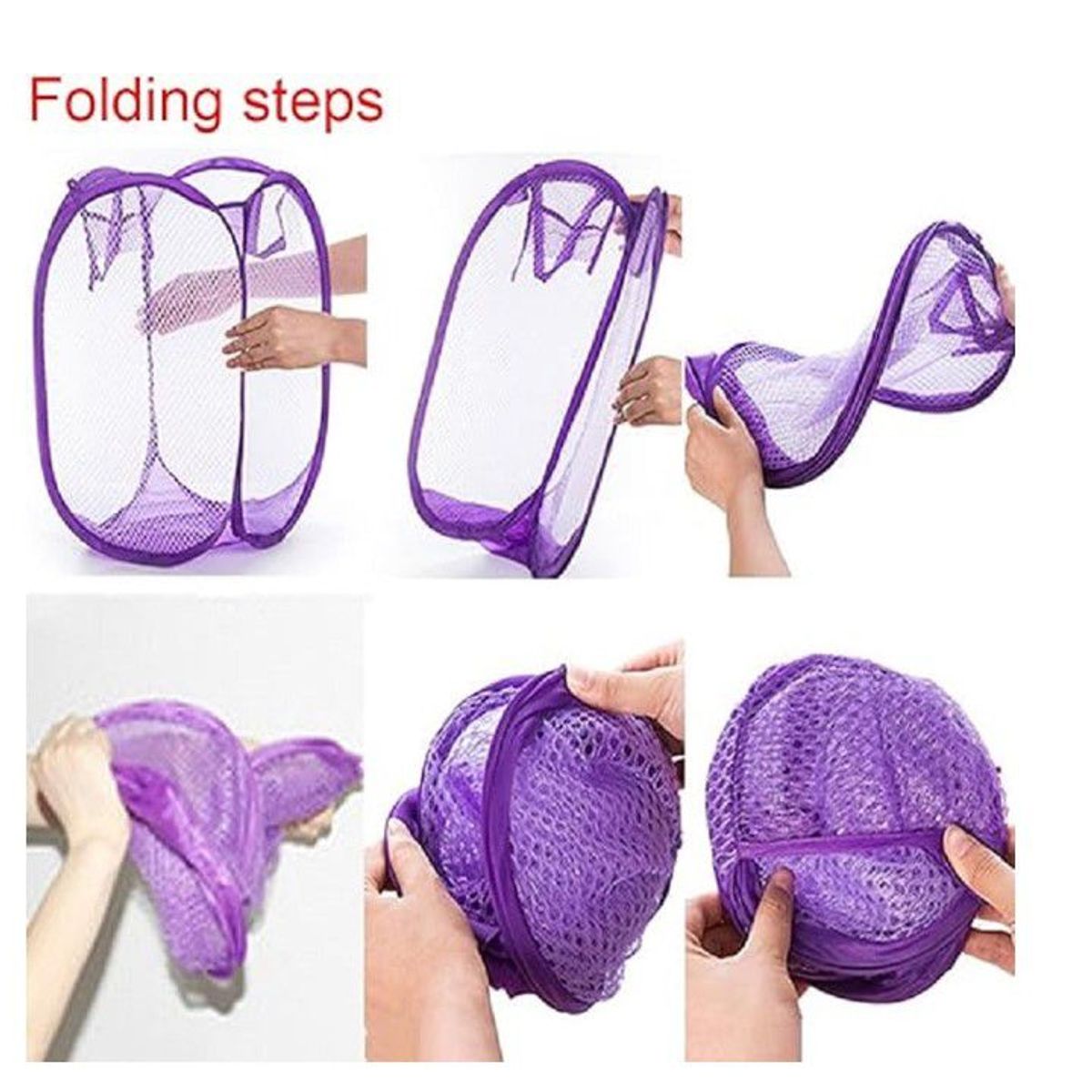 GENERICO - CANASTA CESTA PLEGABLE INFANTIL PARA ROPA SUCIA CELESTE