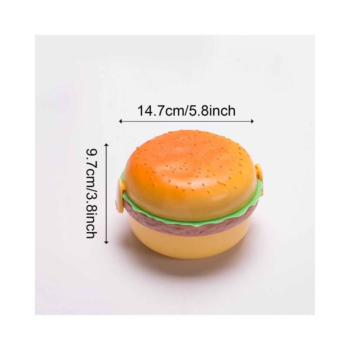 GENERICO - Táper Lonchera Modelo Hamburguesa 2 Divisiones Con Cubierto