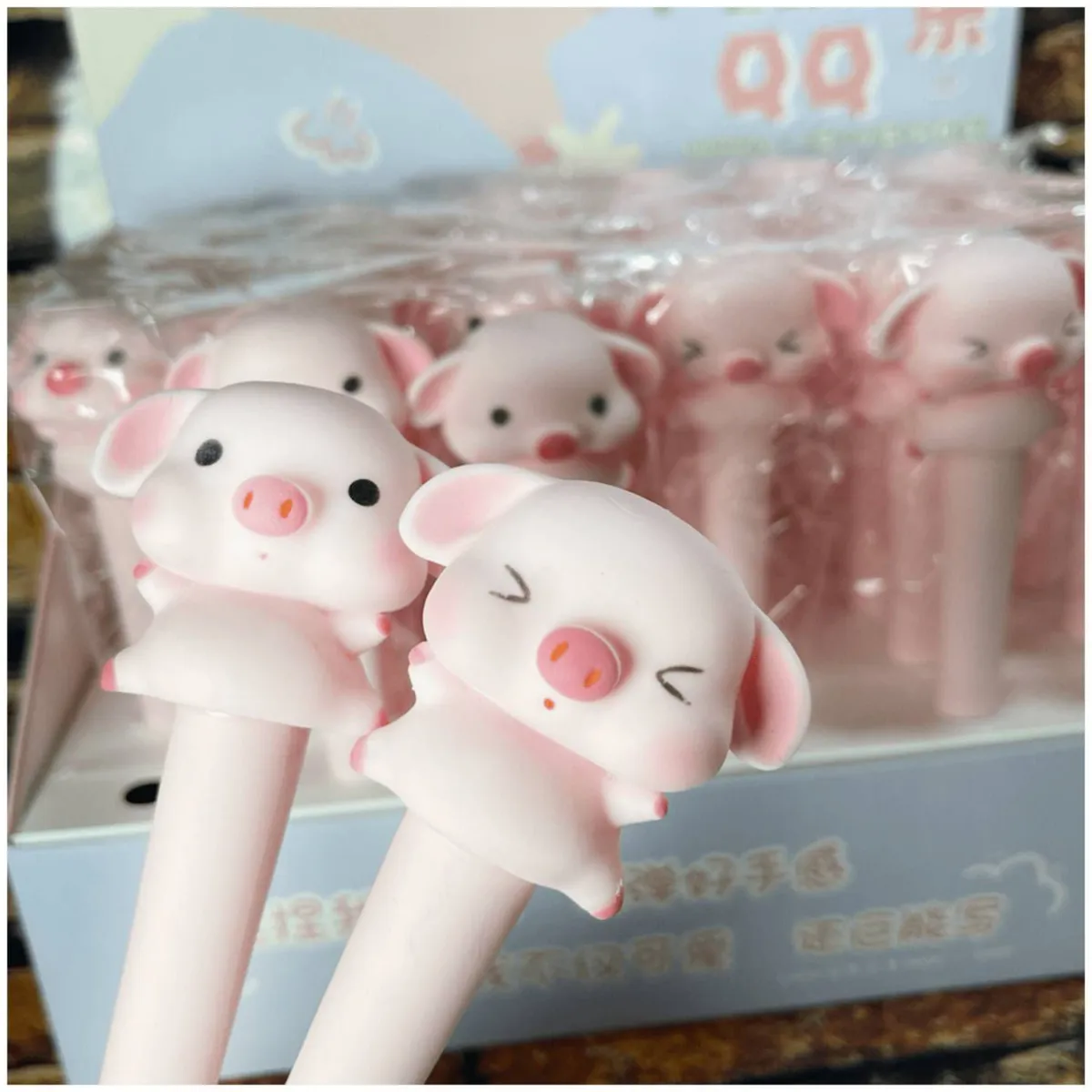 GENERICO - 1 Lapicero Kawaii de silicona Perfumado - Chanchito