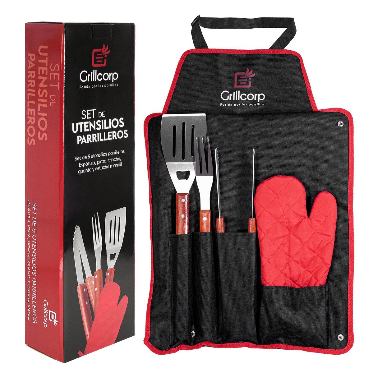 GRILLCORP - Set de Utensilios parrilleros Grillcorp de 5 piezas