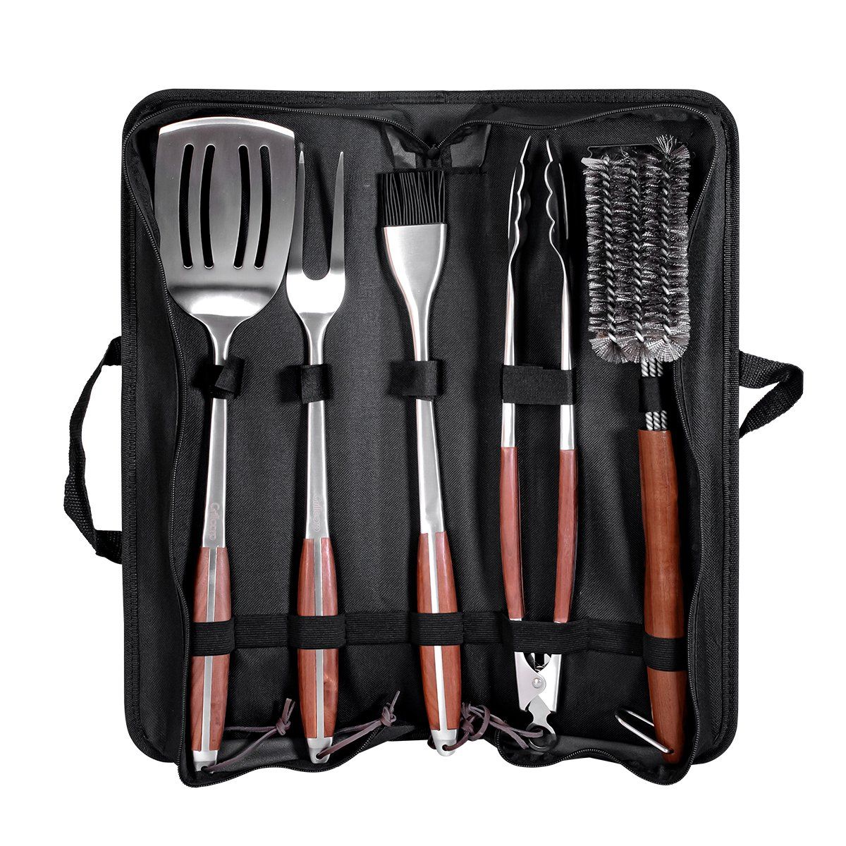 GRILLCORP - Set de Utensilios parrilleros Profesionales Grillcorp de 6 piezas