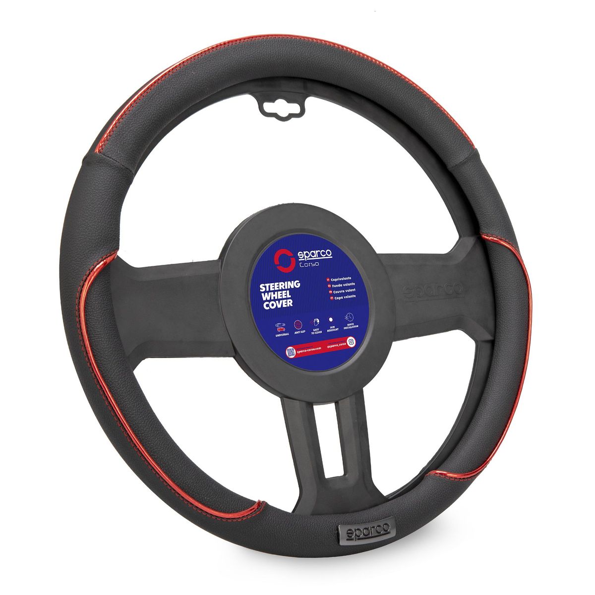 SPARCO - Forro De Timon Funda Cubre Volante Rojo Sparco SPS135BL