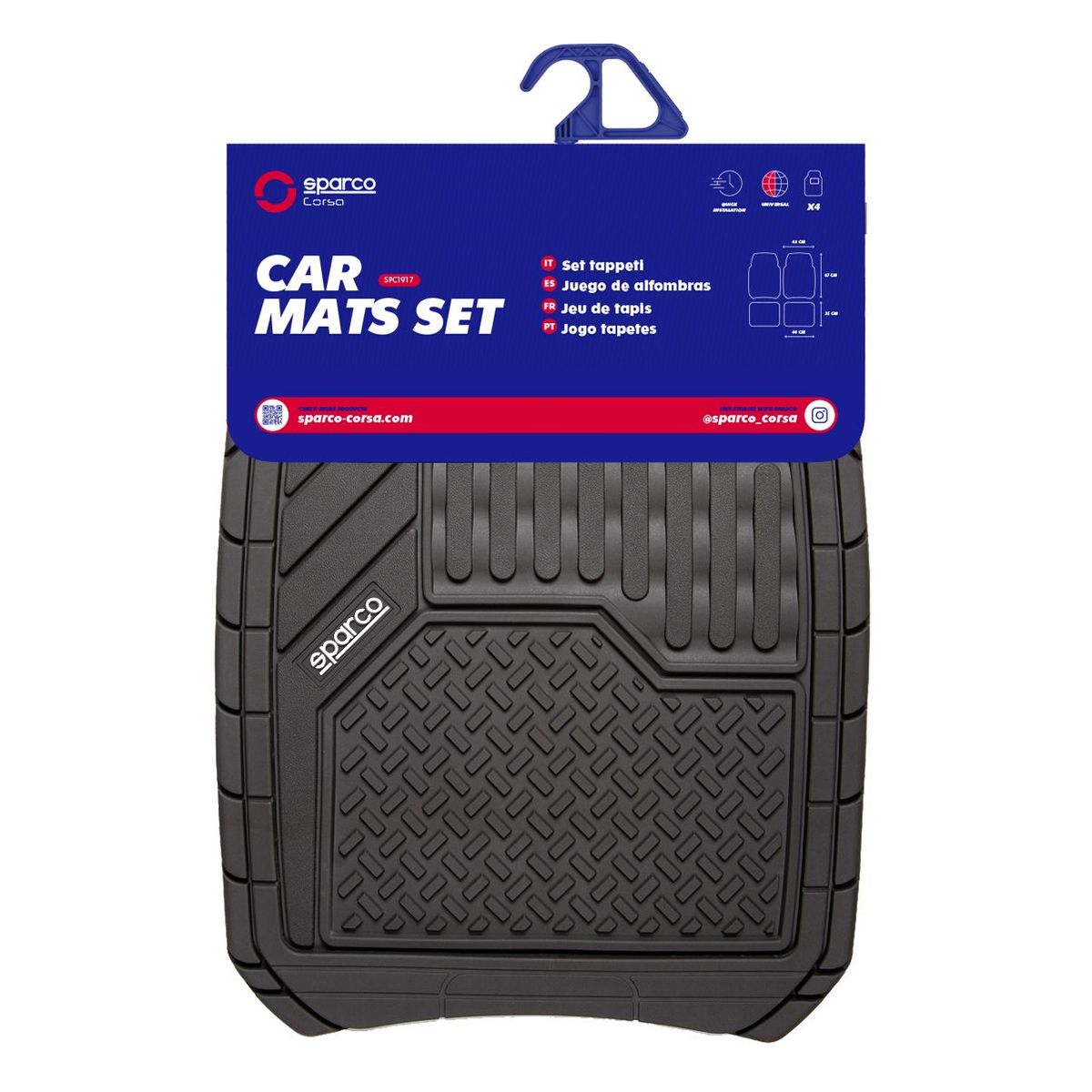 SPARCO - Jgo 4Piso Sparco Uso Rudo Antiderrapante Universal SPC1917BK