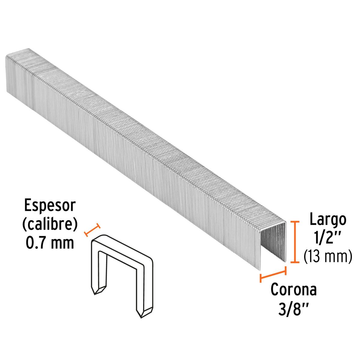 TRUPER - GRAPAS corona 3/8" calibre 22, 13mm, 5000 UNIDADES TRUPER