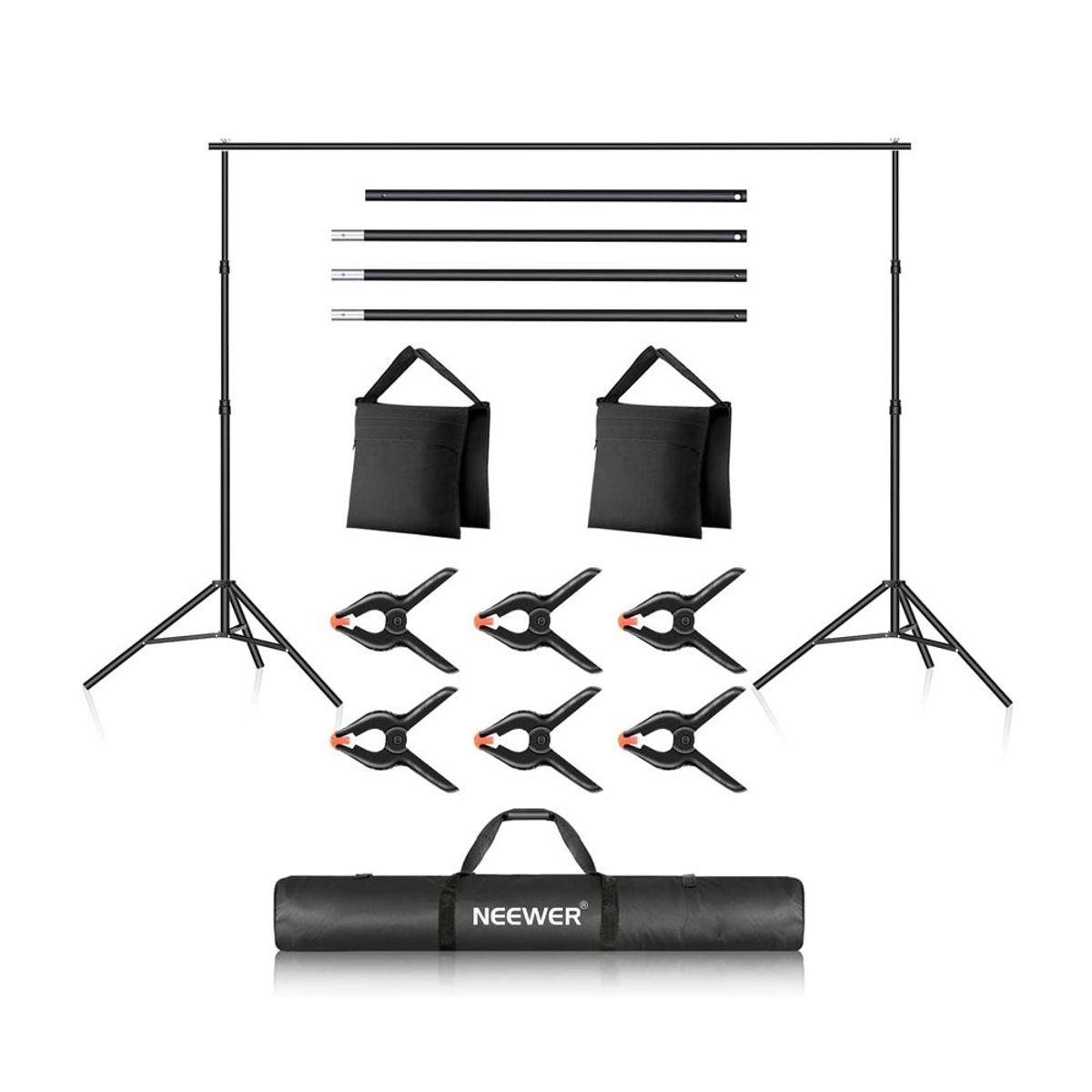 NEEWER - Portafondo Neewer 2x3mt  +2 Bolsas de Arena+6 Ganchos