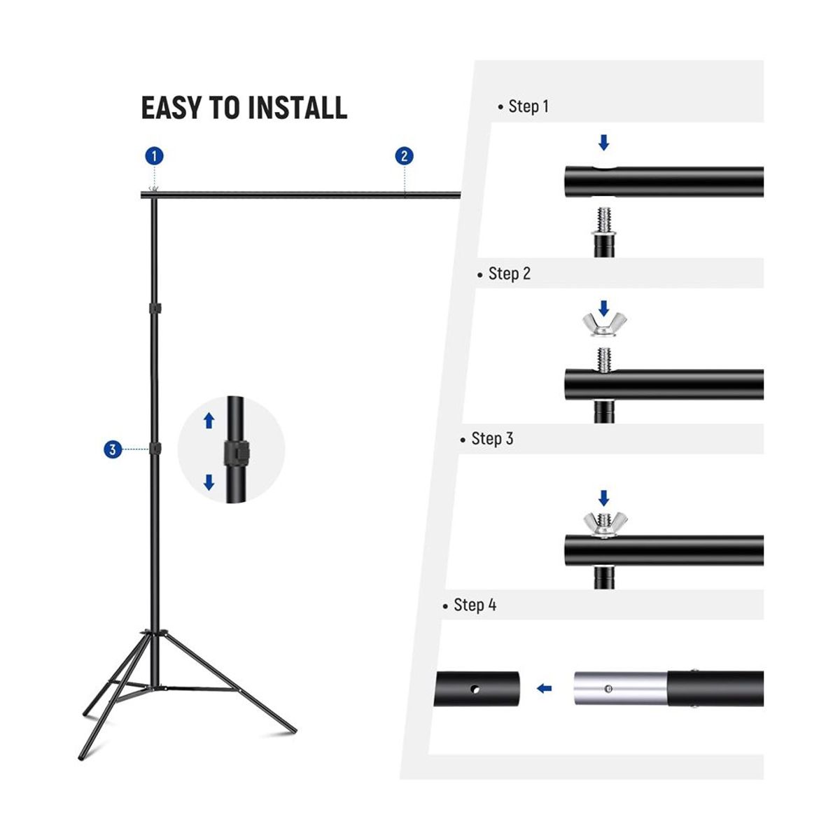 NEEWER - Portafondo Neewer 2x3mt  +2 Bolsas de Arena+6 Ganchos