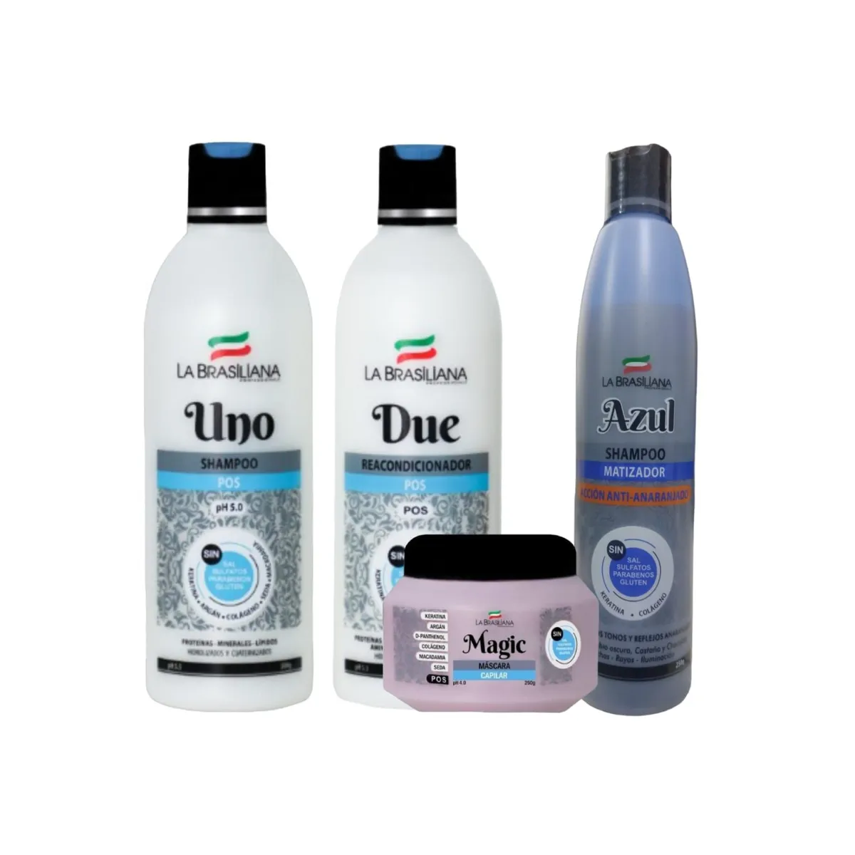 LA BRASILIANA - Pack La Brasiliana - UNO + DUE + Magic POS 250 gr + Matizador AZUL