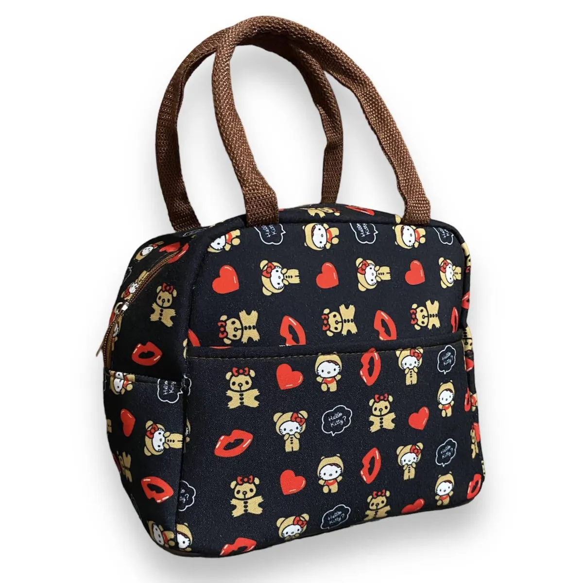 GENERICO - Lonchera Térmica Portátil Impermeable Diseño Hello Kitty Negro