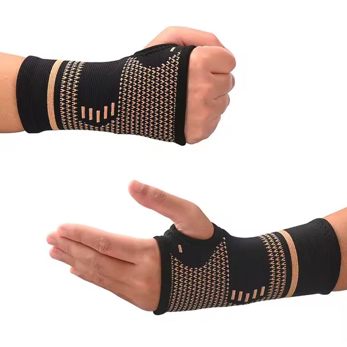 GENERICO - Muñequeras de compresión con hilos de cobre - M