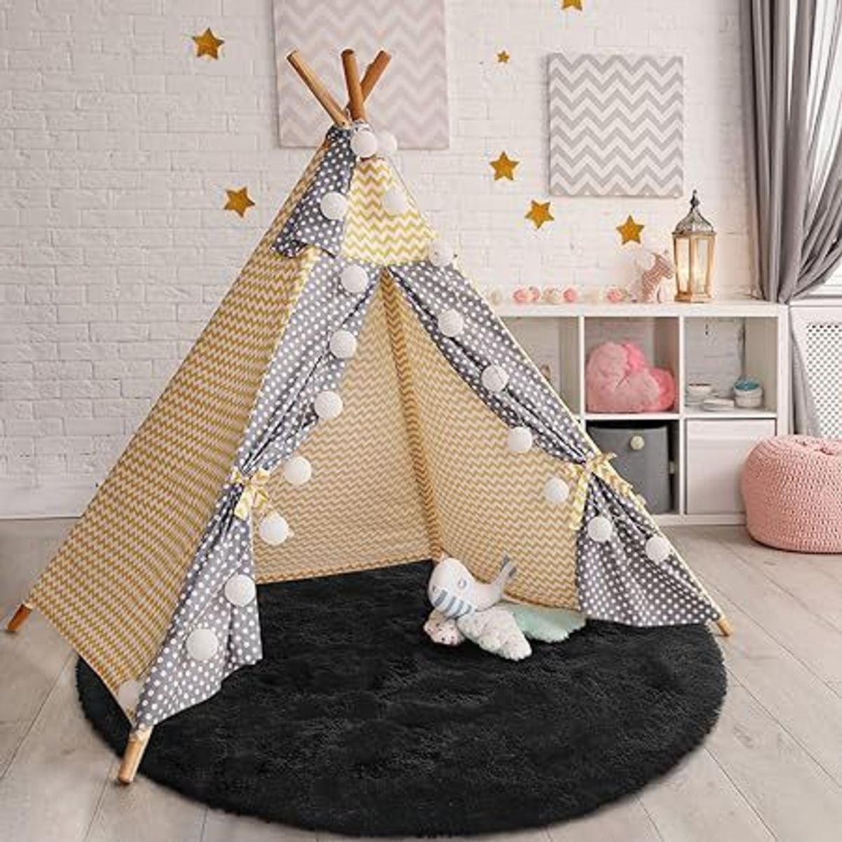 GENERICO - Bajada de cama redonda 100x100C NEGRO