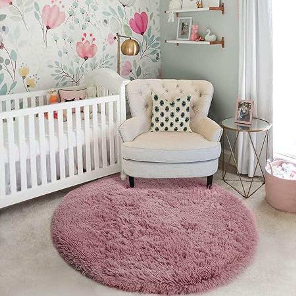 GENERICO - Bajada de cama redonda 100x100CM PALO ROSA