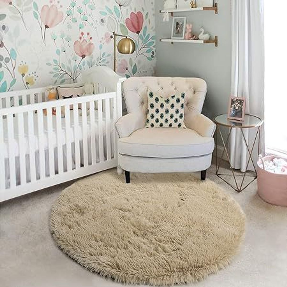 GENERICO - Bajada de cama redonda 100x100CM BEIGE