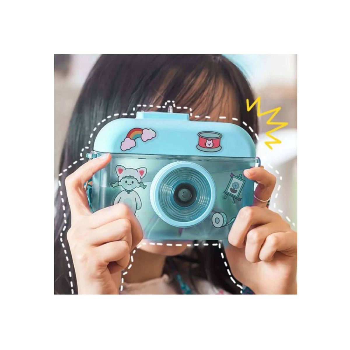 GENERICO - Tomatodo Kawai Diseño Cámara 400ml CELESTE