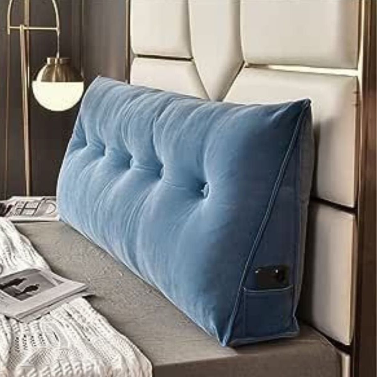 GENERICO - Cabecero Cojín Triangular Sky Blue King Size Pandora Home