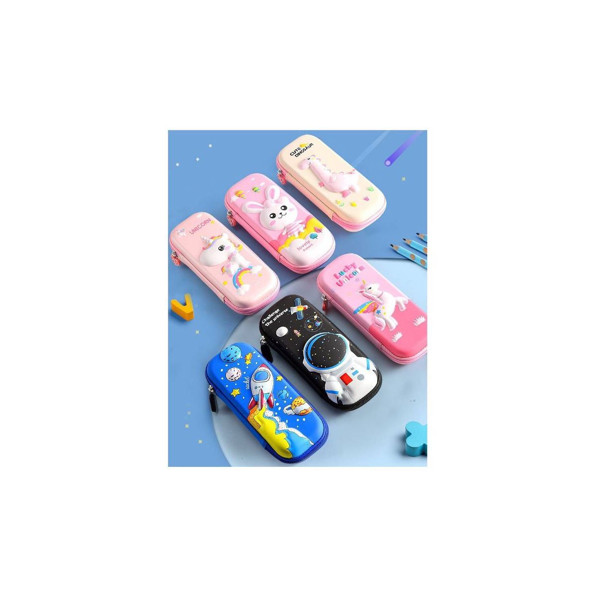 GENERICO - Cartuchera escolar kawaii modelo 3d para niñas - unicornio