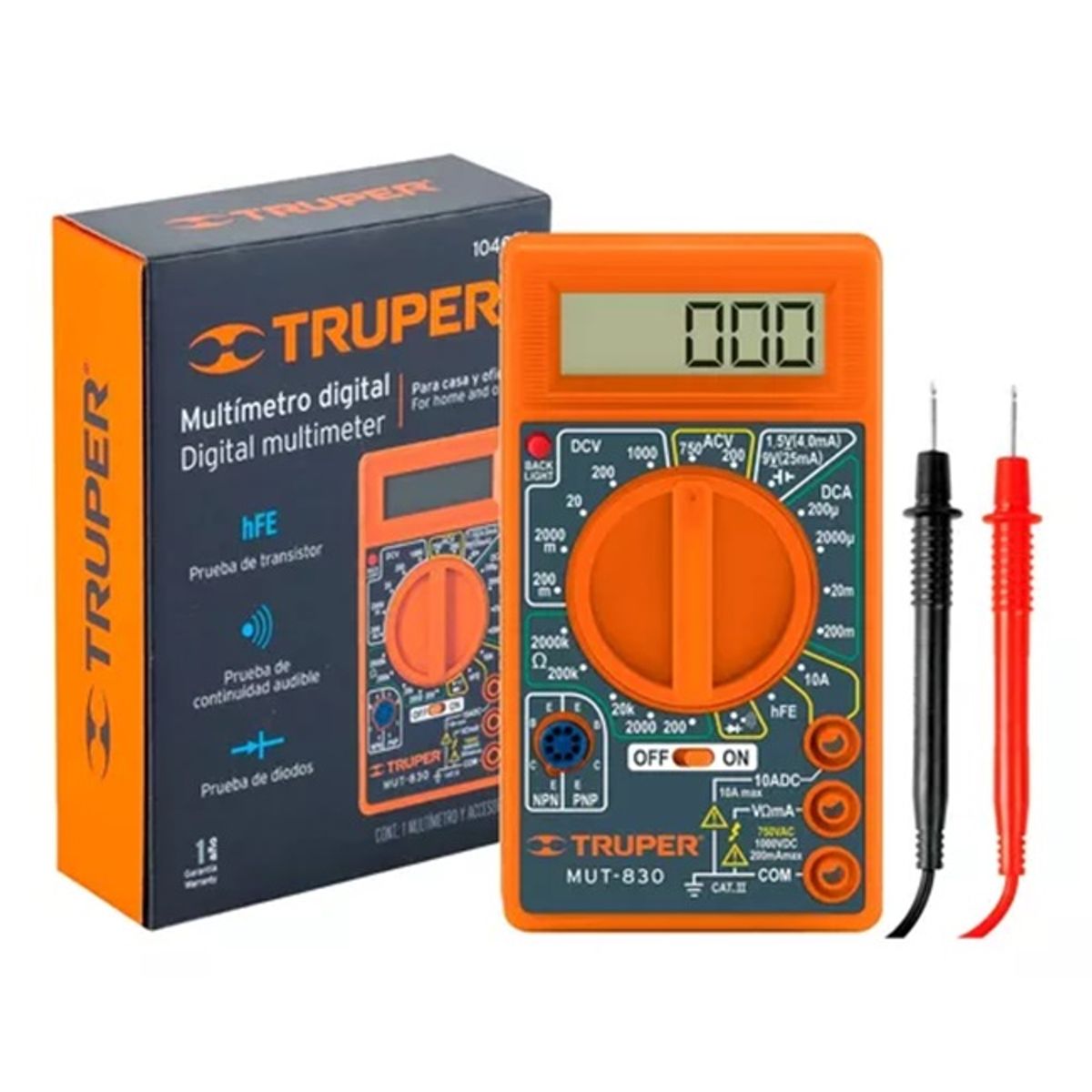 TRUPER - MULTIMETRO DIGITAL CASERO MUT-830 10400 TRUPER