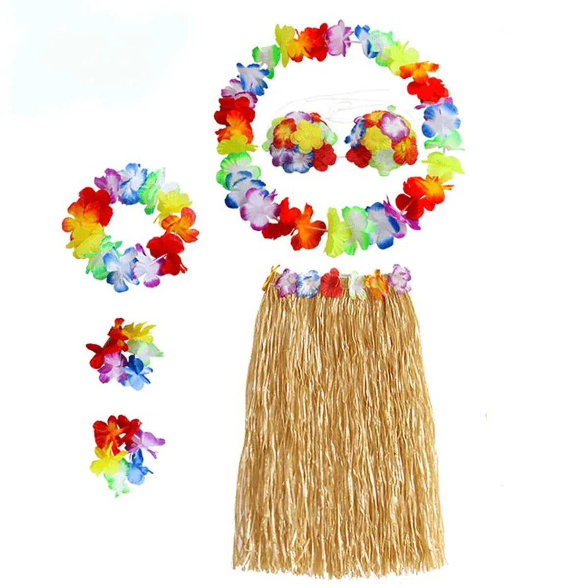 GENERICO - Disfraz hawaiano 5 productos para adulto