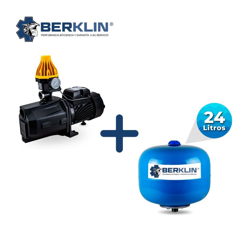 BERKLIN - PRESURIZADOR LINEAL JET DE 1HP CON TANQUE ESFERICO DE 24LT