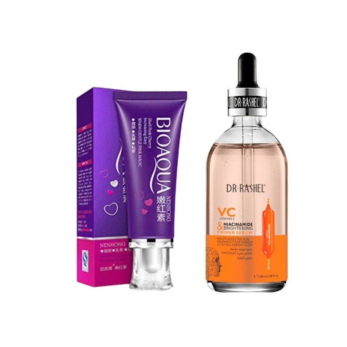 BIOAQUA - Crema Blanqueadora Corporal - Bioaqua + Serum Primer VItamina C 100ml - Dr Rashel.