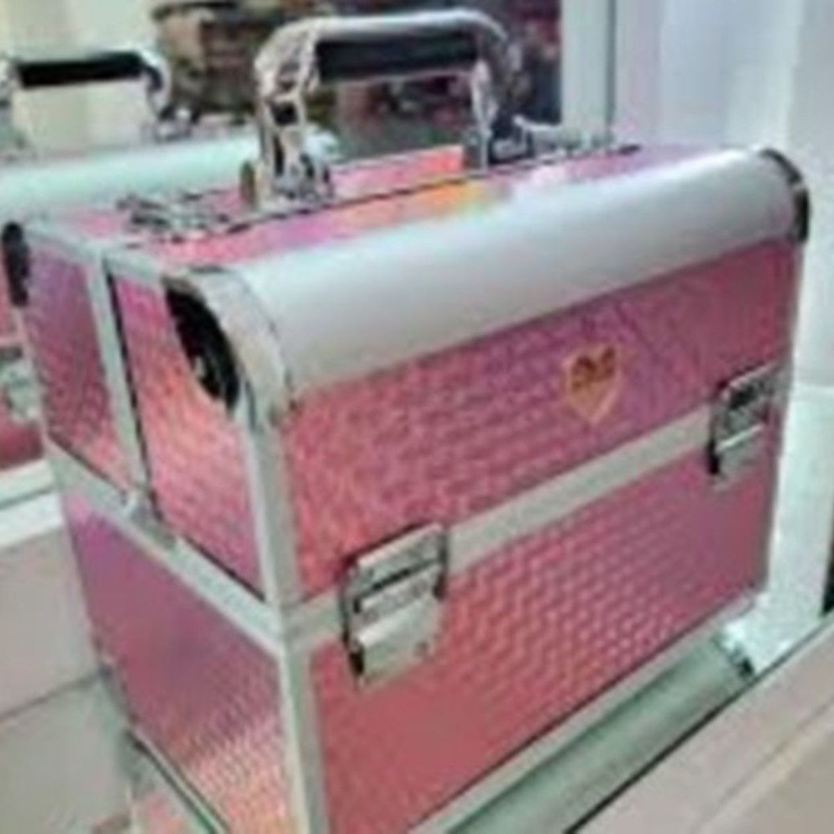 GENERICO - Maletín organizador maquillaje 4 bandejas fondo ROSADO