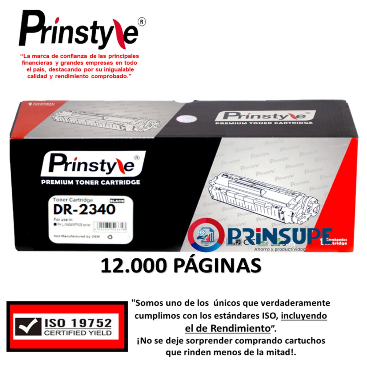 PRINSTYLE - DRUM  DR-2340 PRINSTYLE  para BROTHER 12.000PÁG ISO RENDIMIENTO 19752