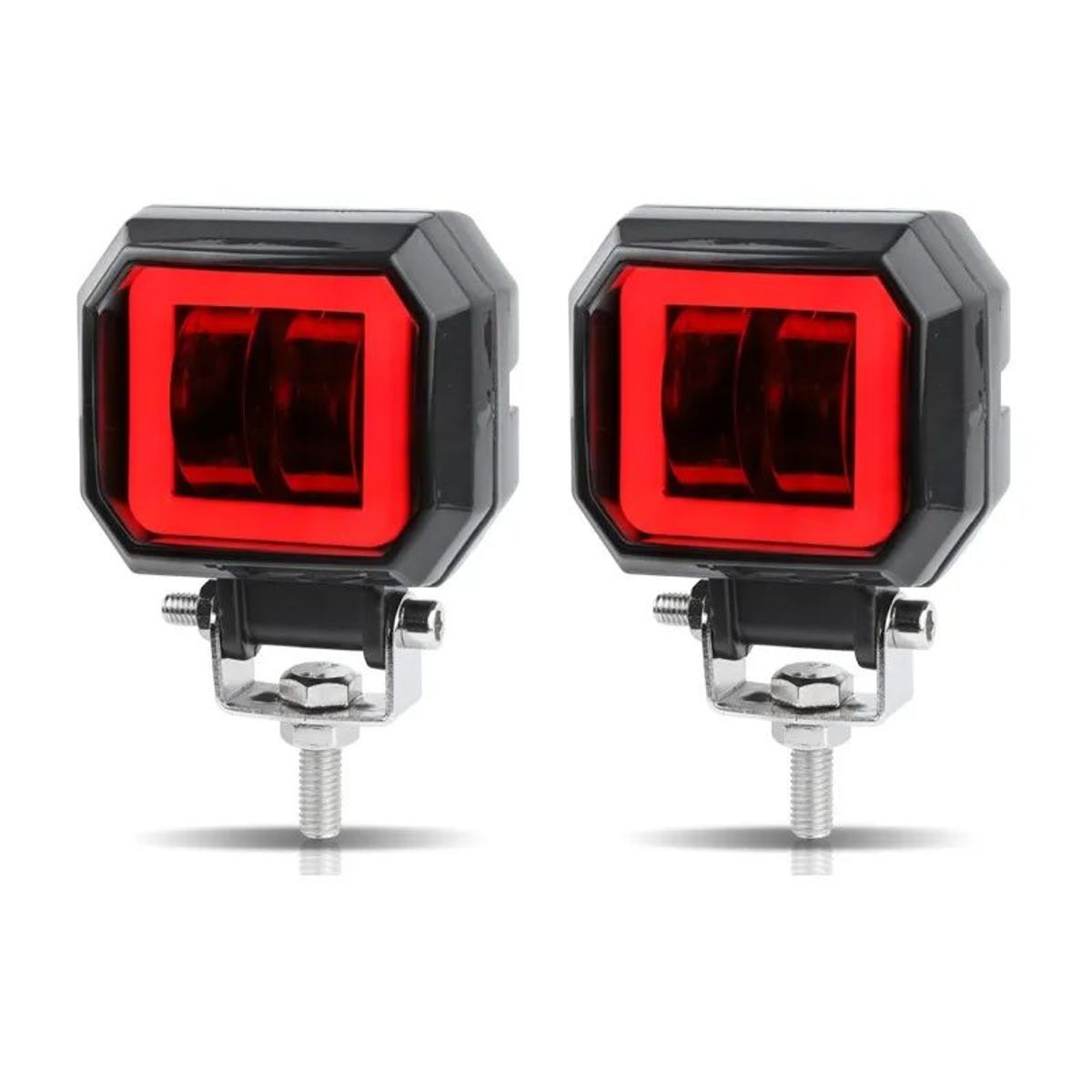 GENERICO - Faro Auxiliar Moto Exploradoras Led Ojo De Ángel Rojo